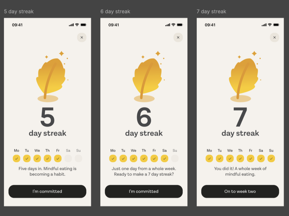 Streak experience prototype
